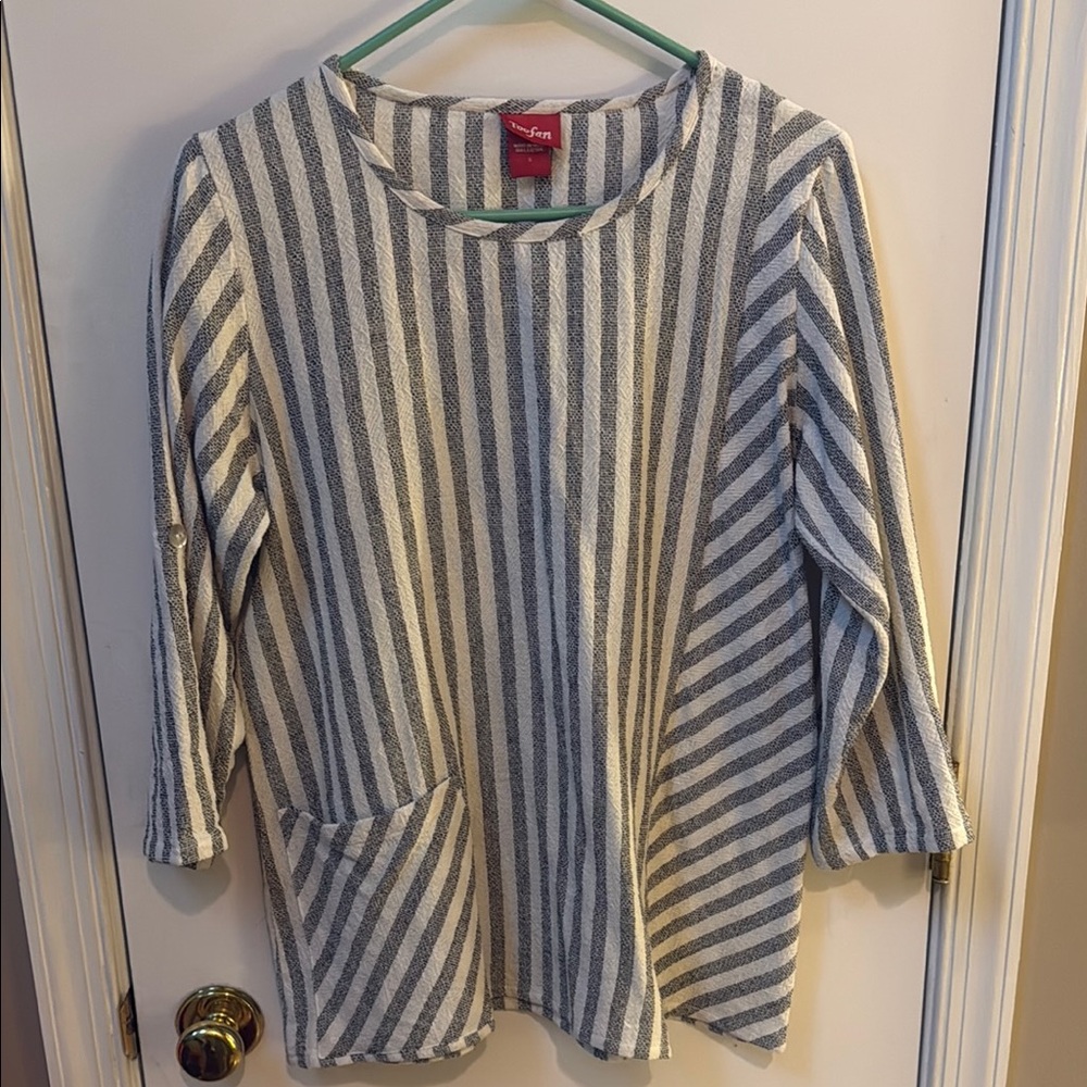 Chic Striped Top with Pocket